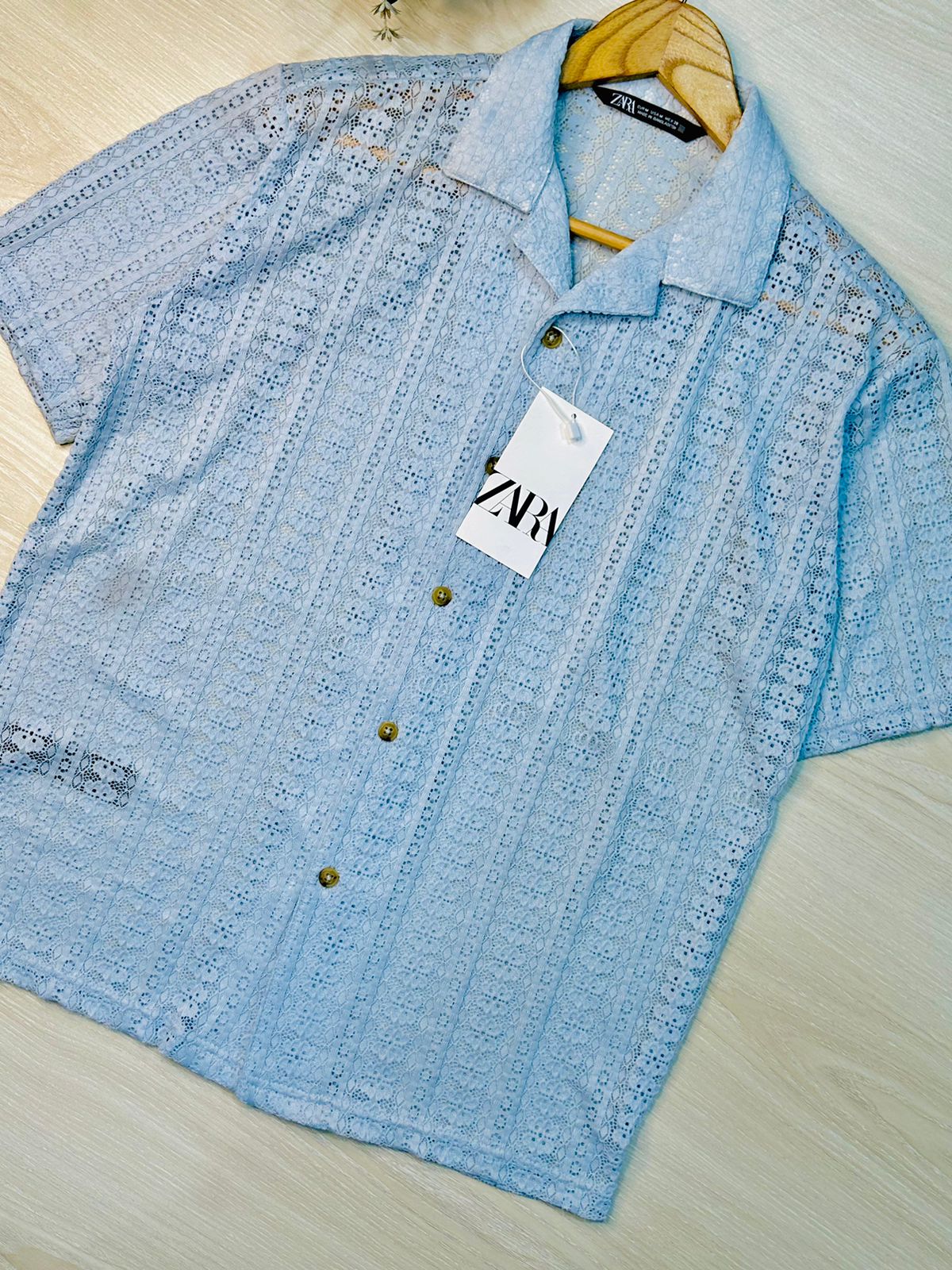 premium viscous shirt sky blue