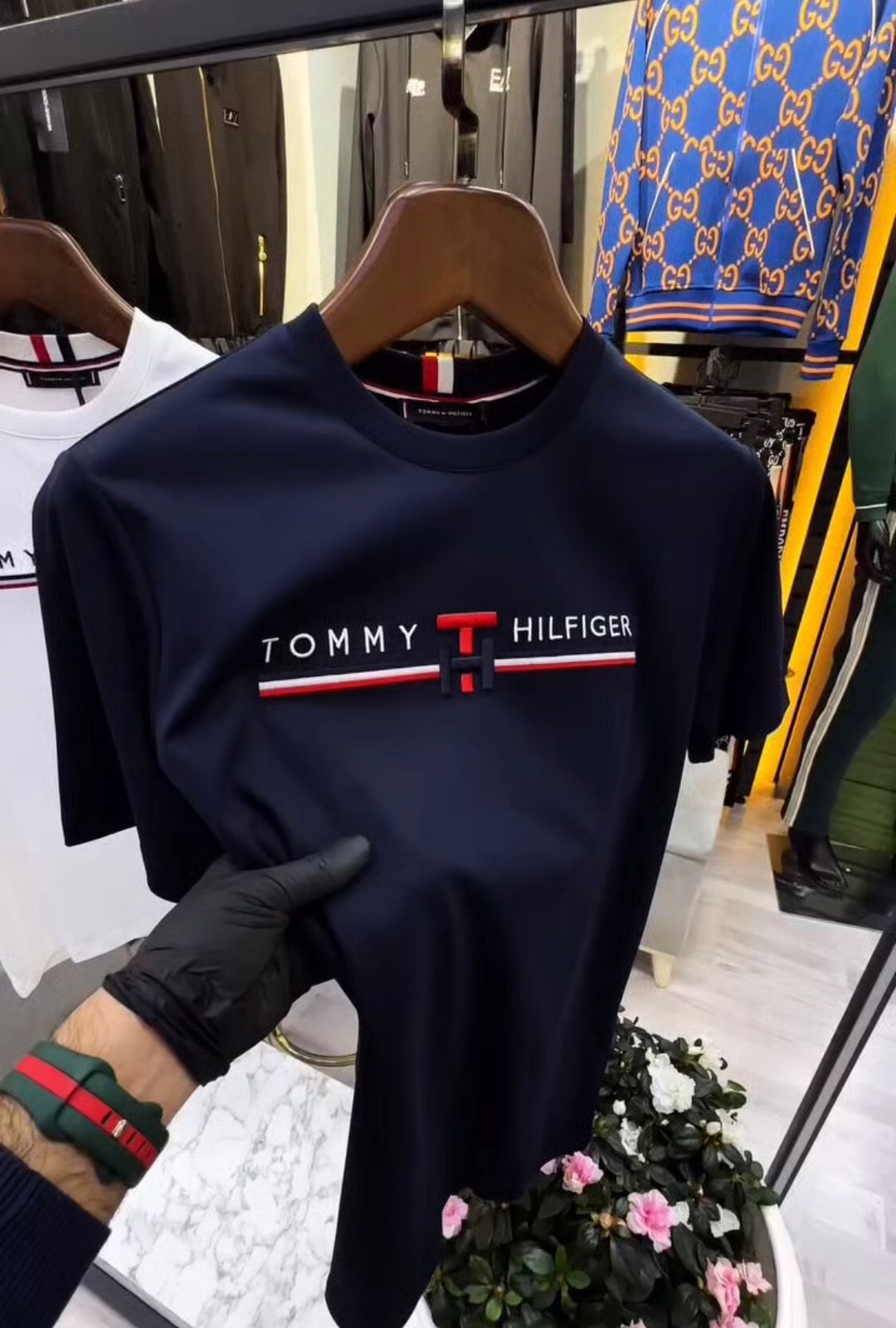 tommy drop shoulder blue